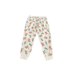SECRET TREASURES LIGHT WEIGHT FLANNEL JOGGER PANTS IVORY GINGERBREAD CHRISTMAS P